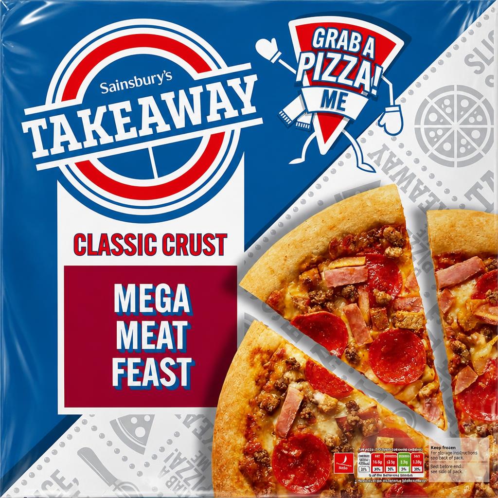 Sainsbury's Takeaway Fully Loaded Meat Feast Pizza 567g