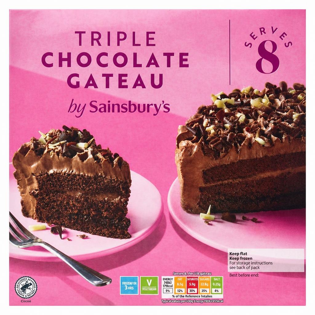 Sainsbury's Triple Chocolate Gateau Dessert 600g