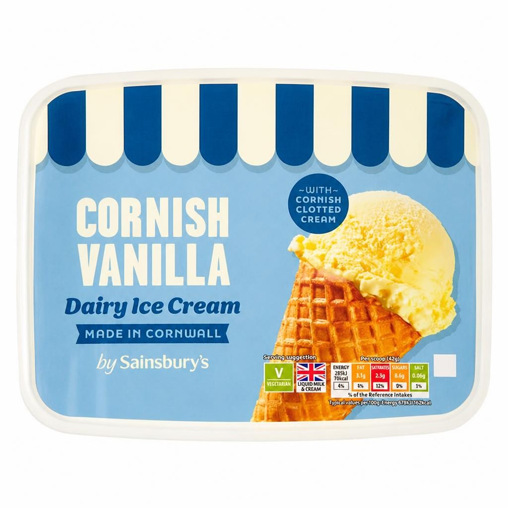 Sainsbury's Cornish Dairy Ice Cream 2L