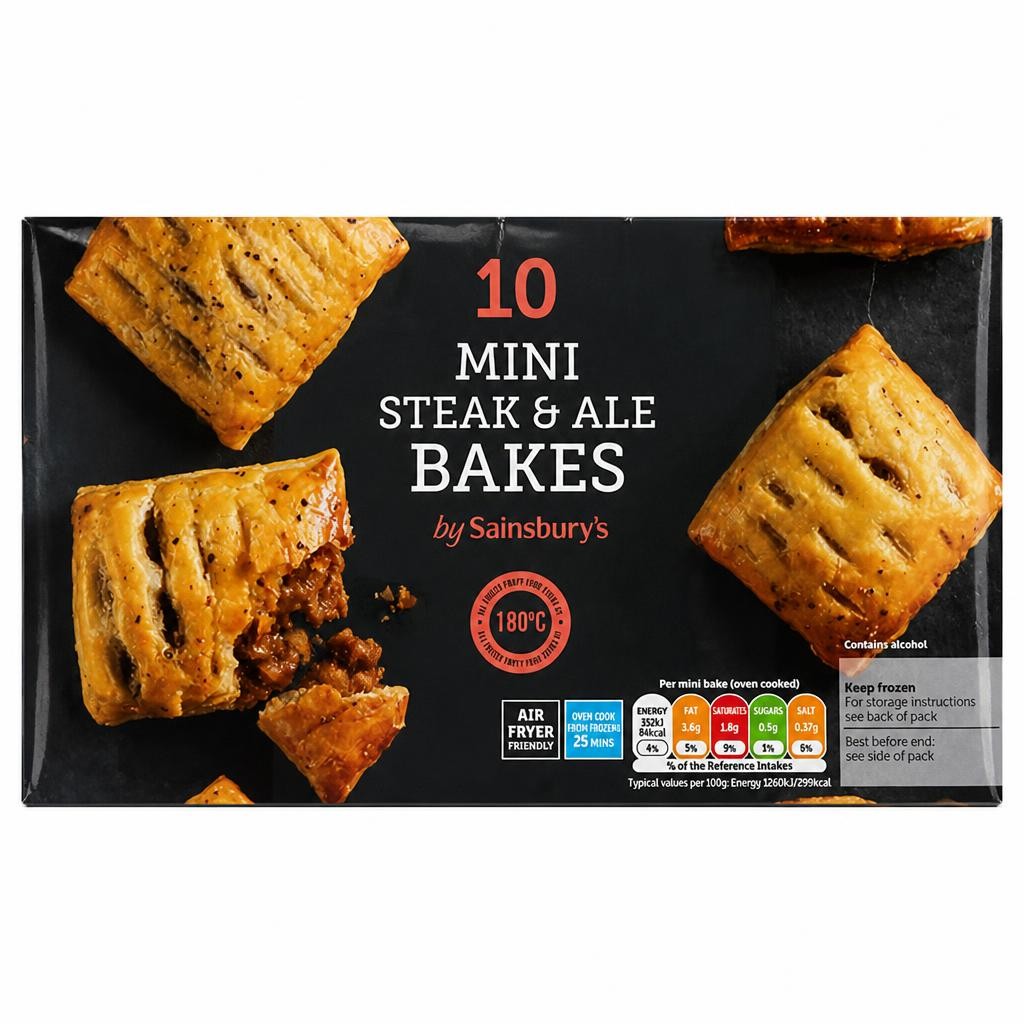 Sainsbury's Mini Steak & Ale Bakes x10 300g