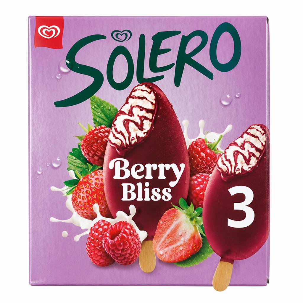 Solero 3 x 90ml Berry Bliss Ice Cream Lollies