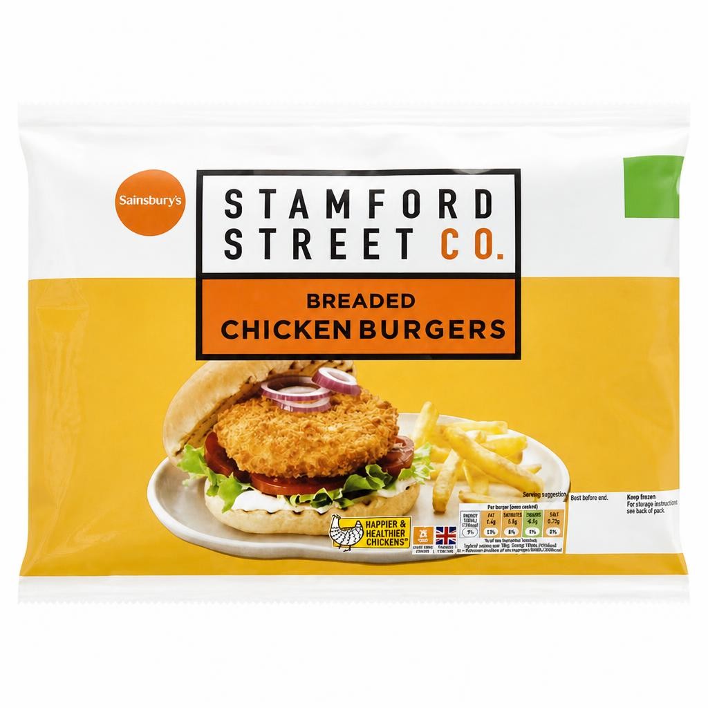 Stamford Street Co. Frozen Breaded British Chicken Burgers 456g