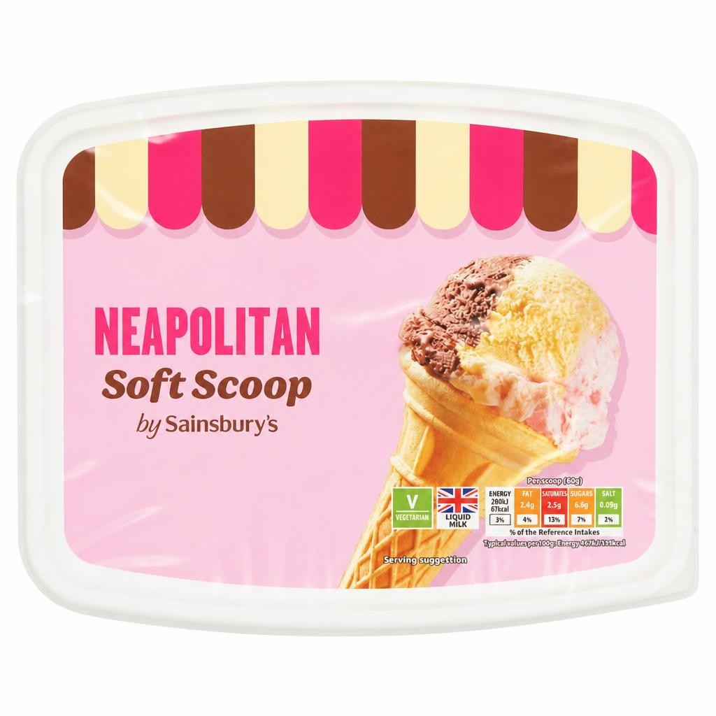 Sainsbury's Neapolitan Soft Scoop 2L