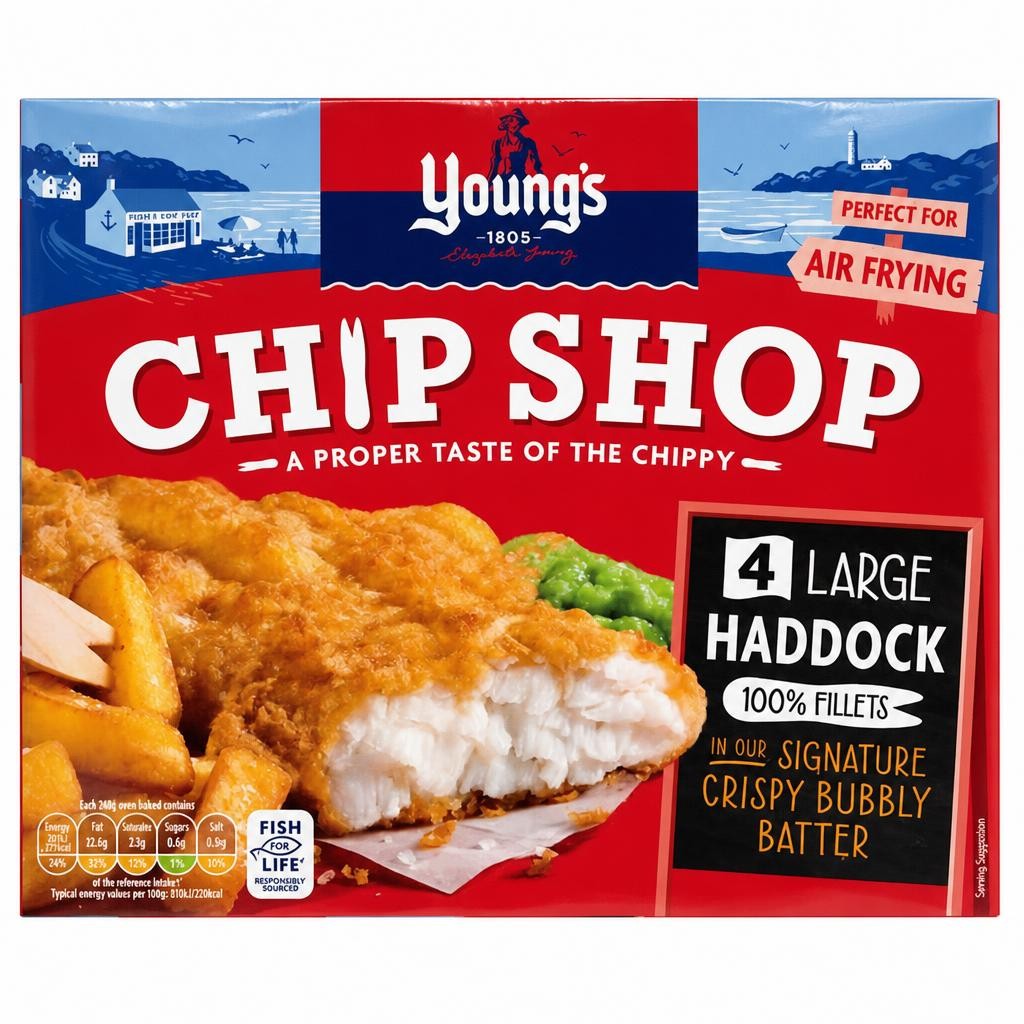 Young's Chip Shop Large Haddock Fillets 440g