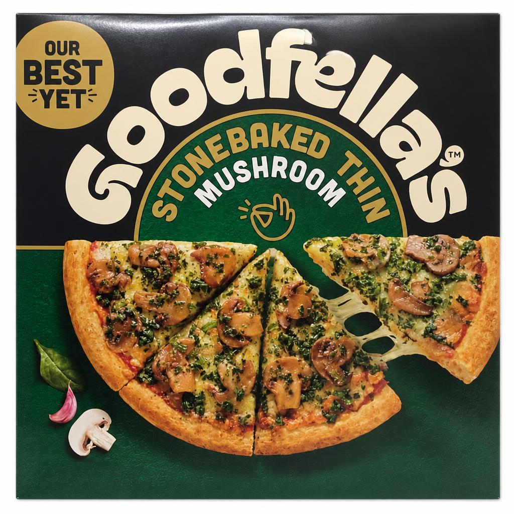 Goodfella's Stonebaked Thin Mushroom, Spinach & Garlic Pizza 378g