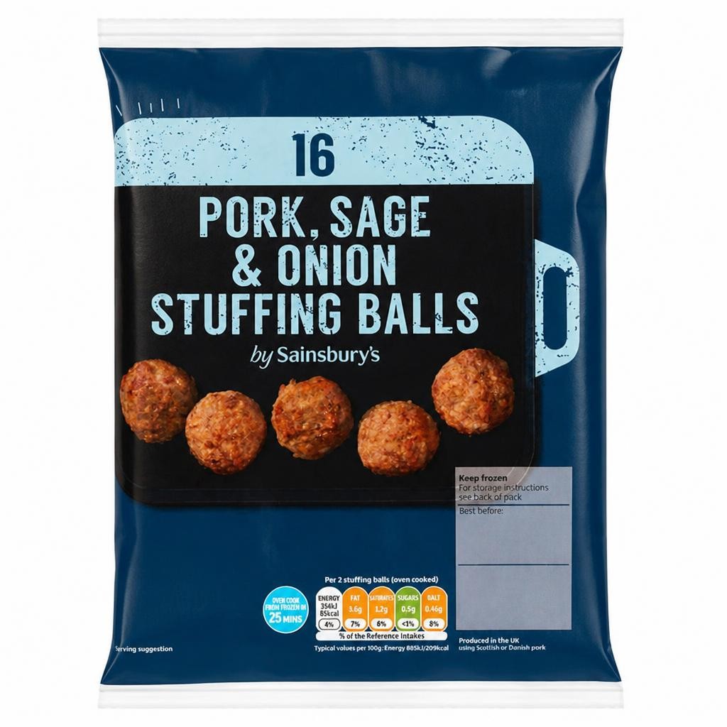Sainsbury's 16 Pork, Sage & Onion Stuffing Balls 400g