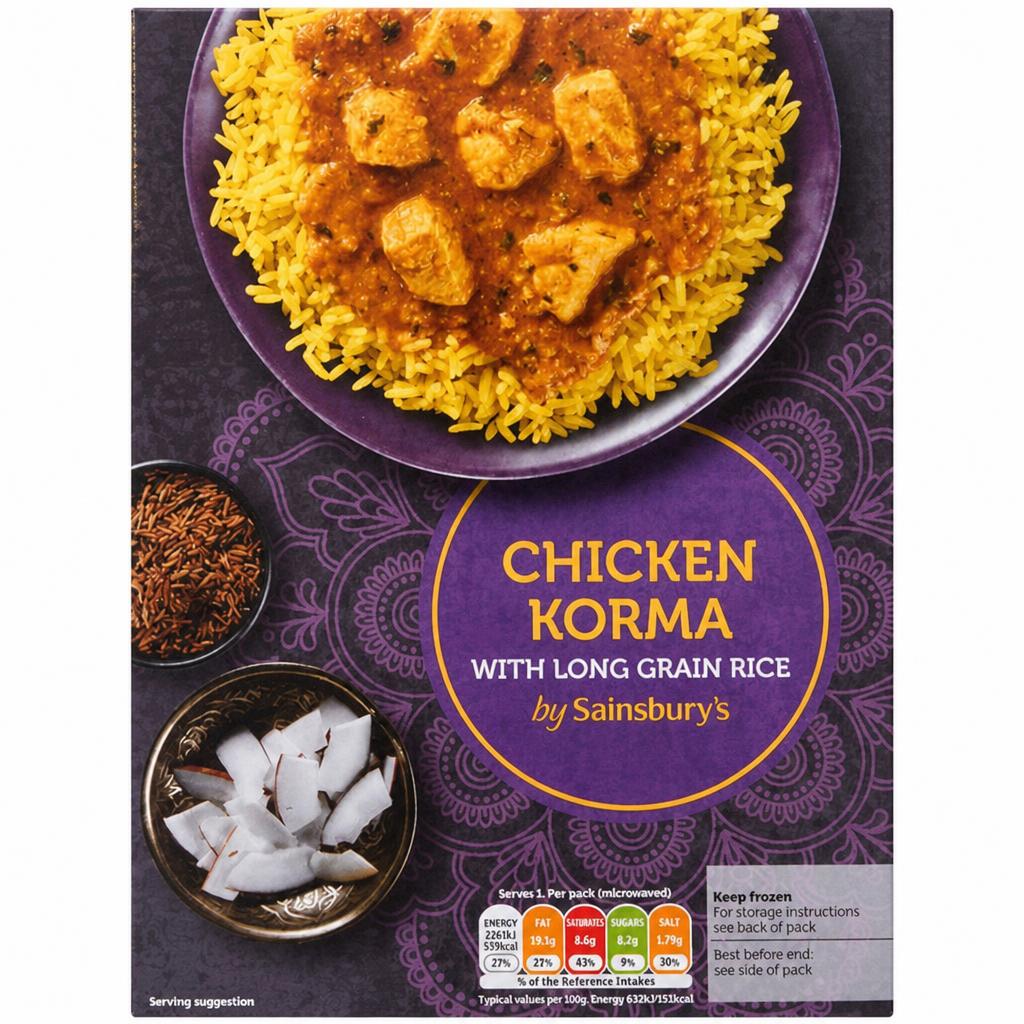 Sainsbury's Chicken Korma & Pilau Rice Ready Meal For 1 400g