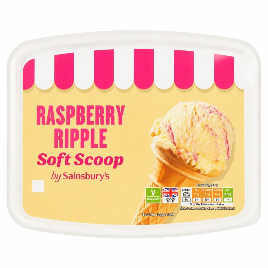 Sainsbury's Raspberry Ripple Soft Scoop 2L