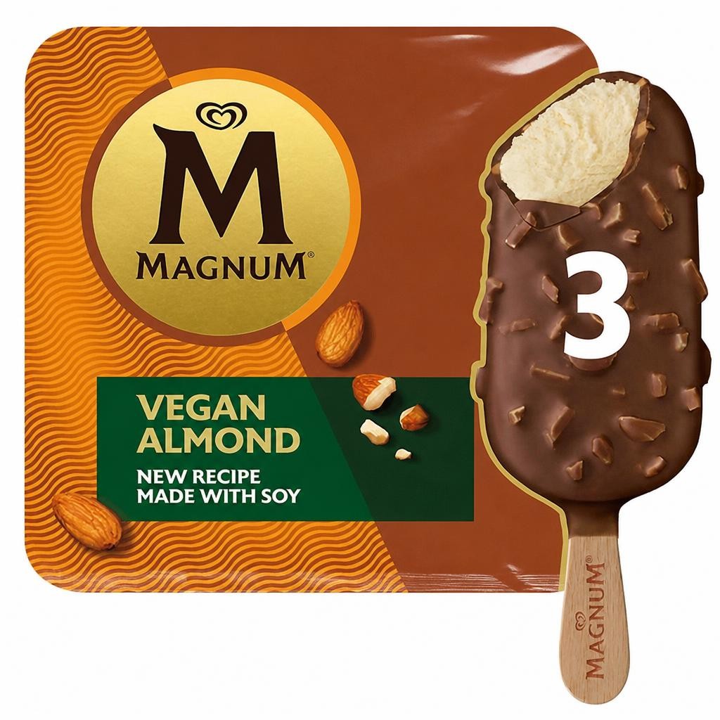 Magnum 3 x 90ml Collection Vegan Almond Ice Cream Sticks