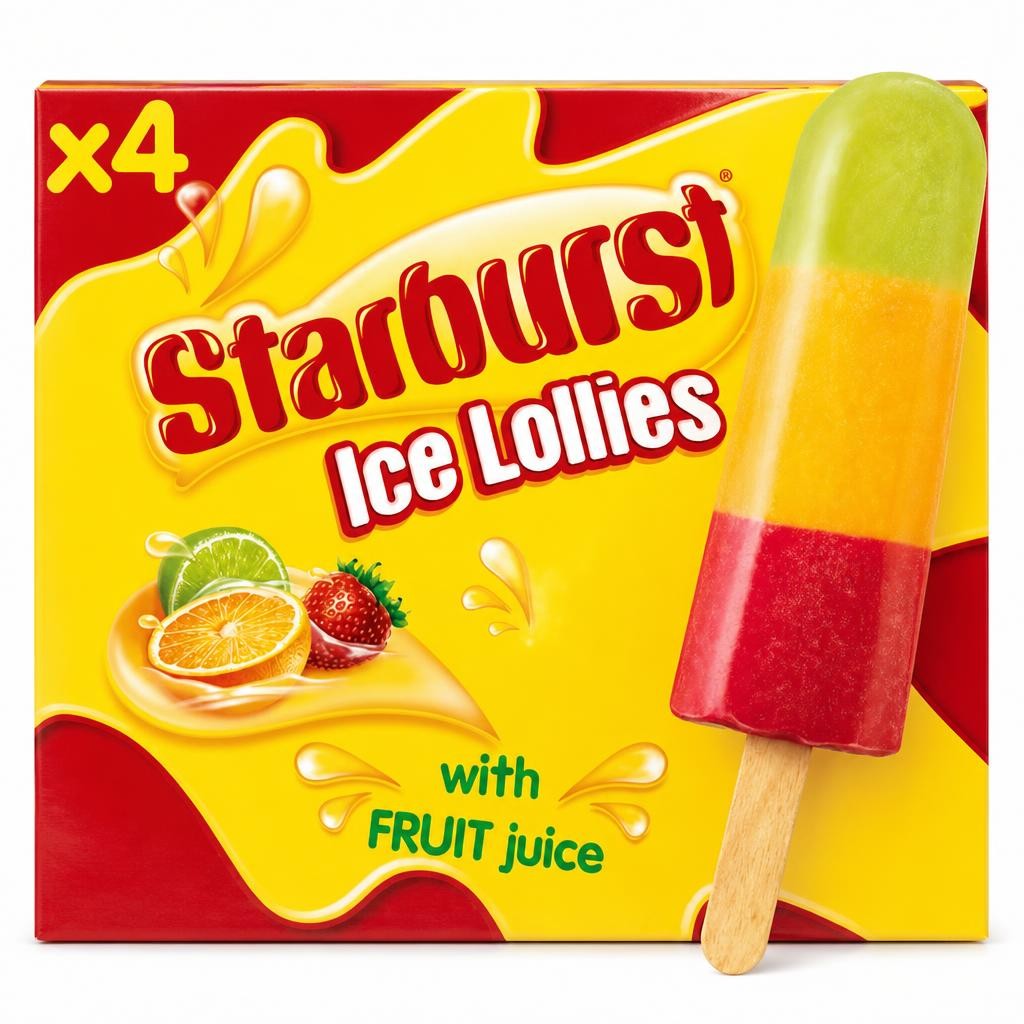 Starburst Fruit Ice Lollies 4 x 50g