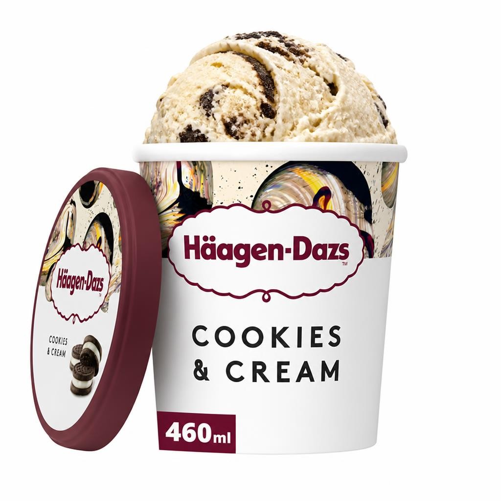 Haagen-Dazs Cookies & Cream Ice Cream Frozen Dessert Tub 460ml
