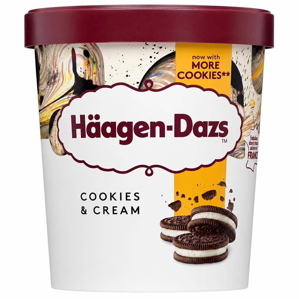 Haagen-Dazs Cookies & Cream Ice Cream Frozen Dessert Tub 460ml