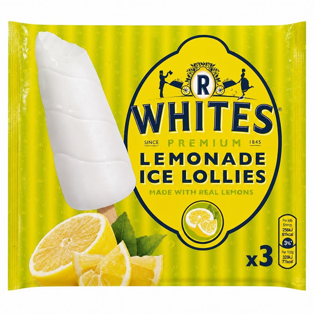 R Whites Lemonade Ice Lollies 3x75ml