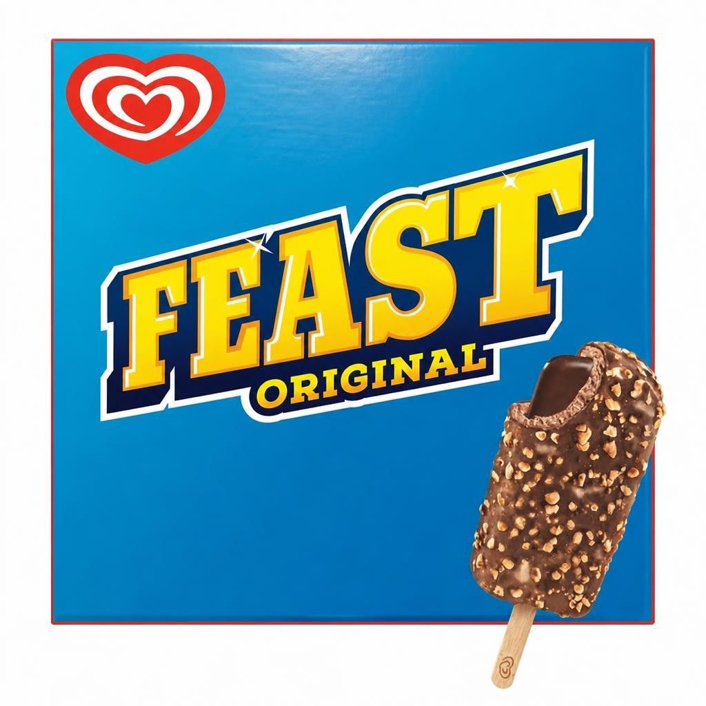 Wall's Feast Original Chunky Chocolate Ice Cream Sticks 4x90ml