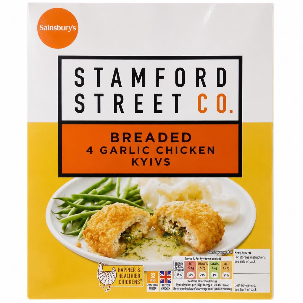 Stamford Street Co. Frozen Breaded British Chicken Kyiv x4 500g