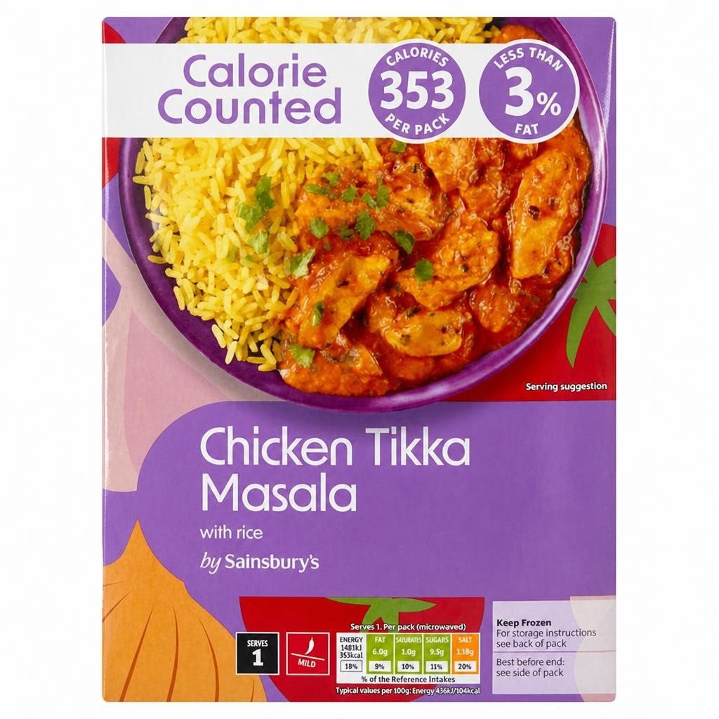 Sainsbury's Calorie Counted Chicken Tikka Masala with Rice 350g