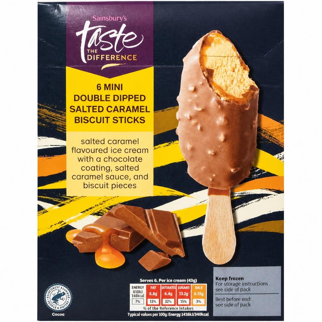Sainsbury's Mini Double Salted Caramel, Taste the Difference x6 55ml