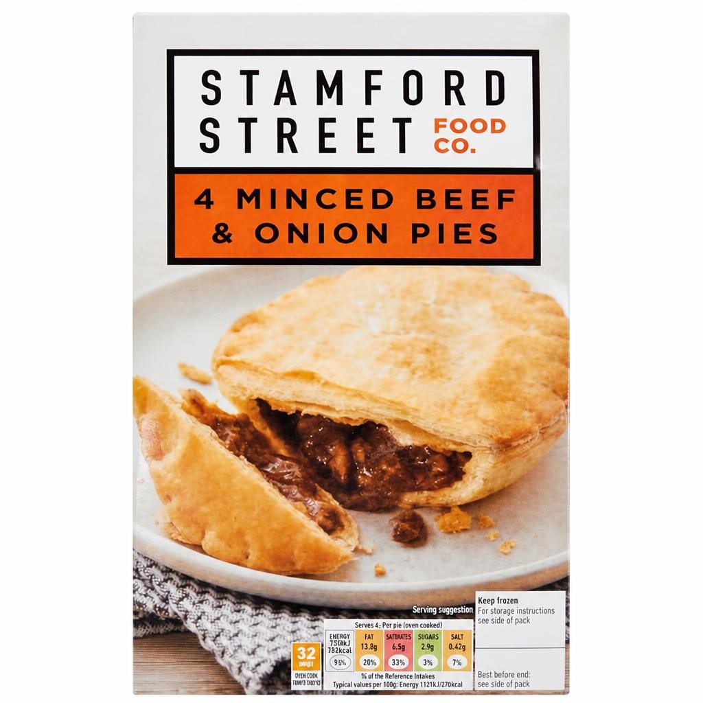 Stamford Street Co. Minced Beef & Onion Pies 4x120g