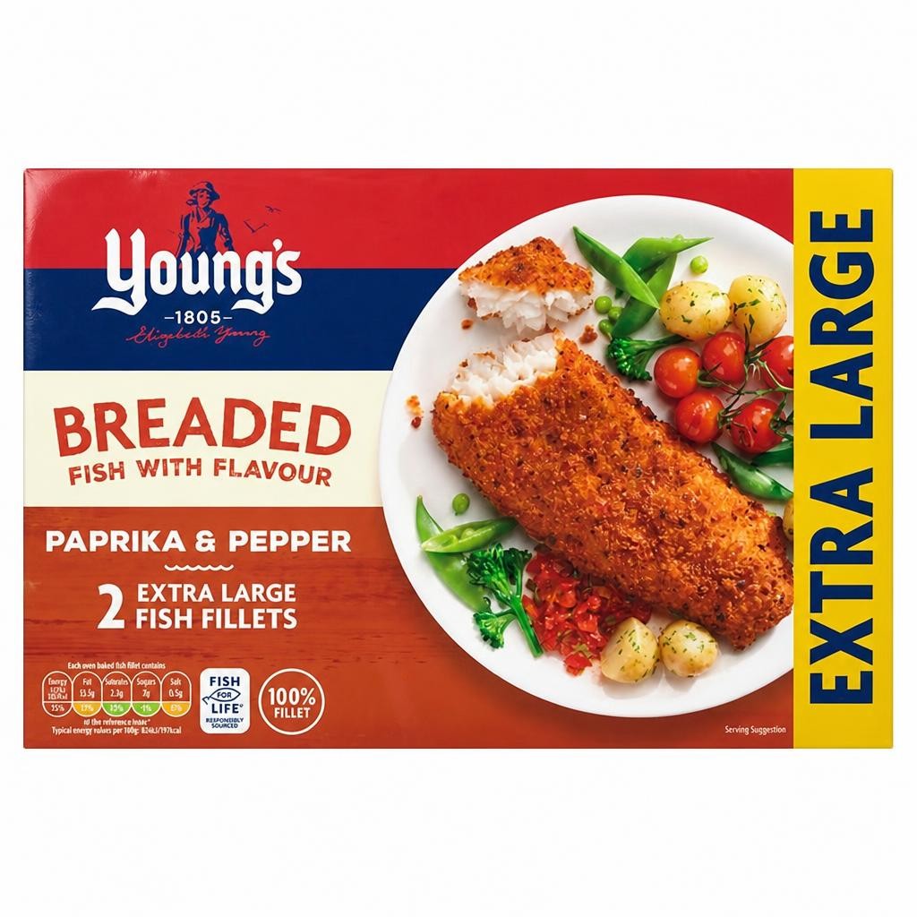Young's Paprika & Pepper Extra Large Fish Fillets x2 300g