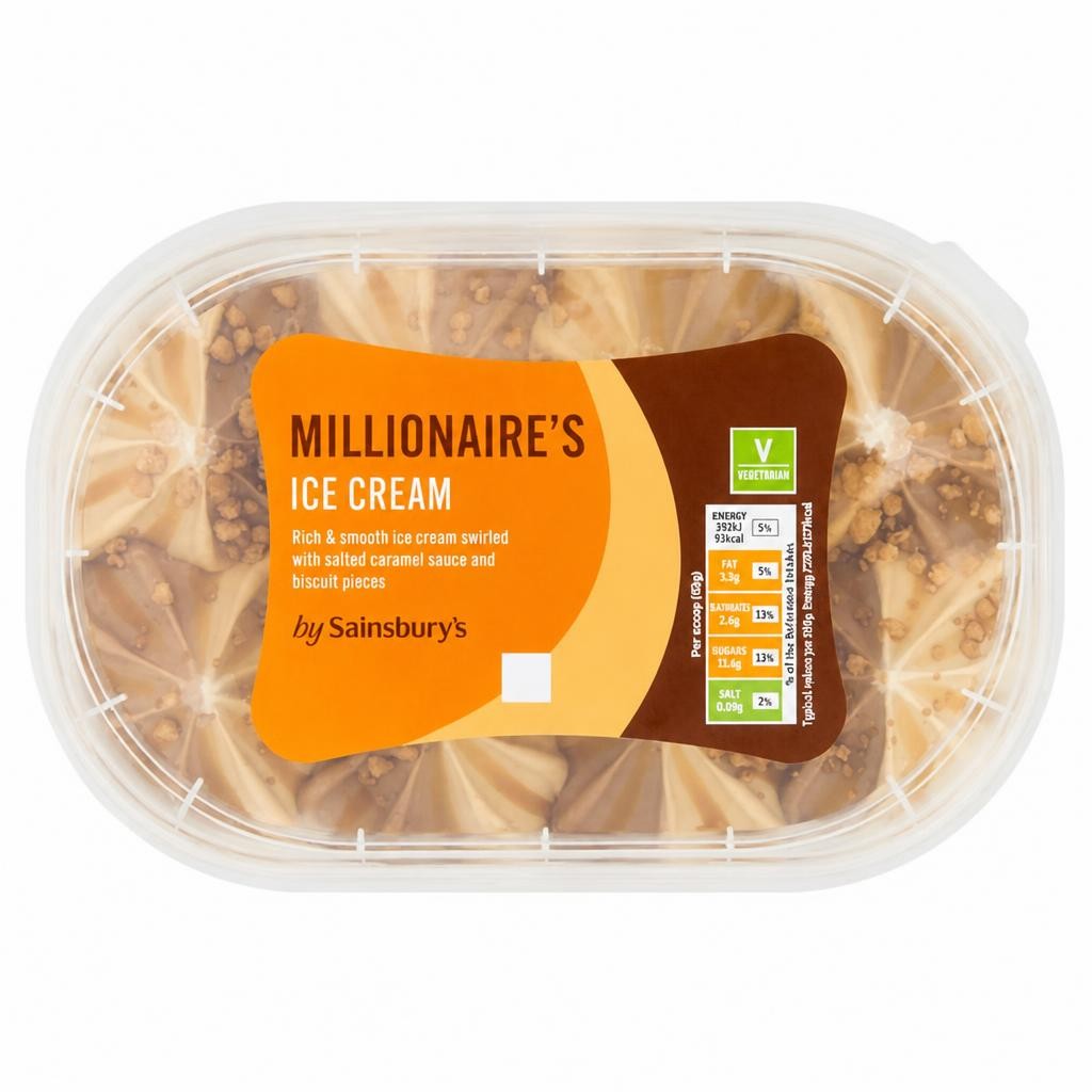 Sainsbury's Millionaires Ice Cream Tub 900ml