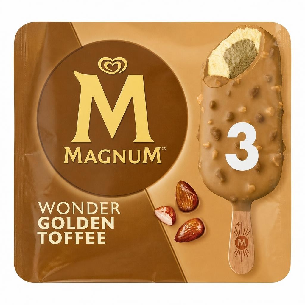 Magnum Ice Cream Sticks Wonder Golden Toffee 3x90ml