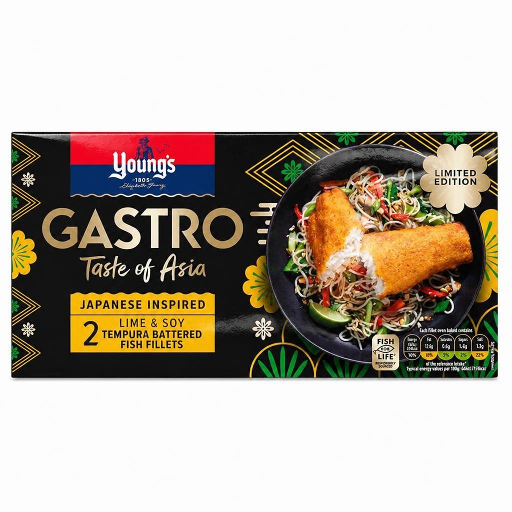 Young's Gastro Lime & Soy Tempura Battered Fish Fillets, Limited Edition x2 270g