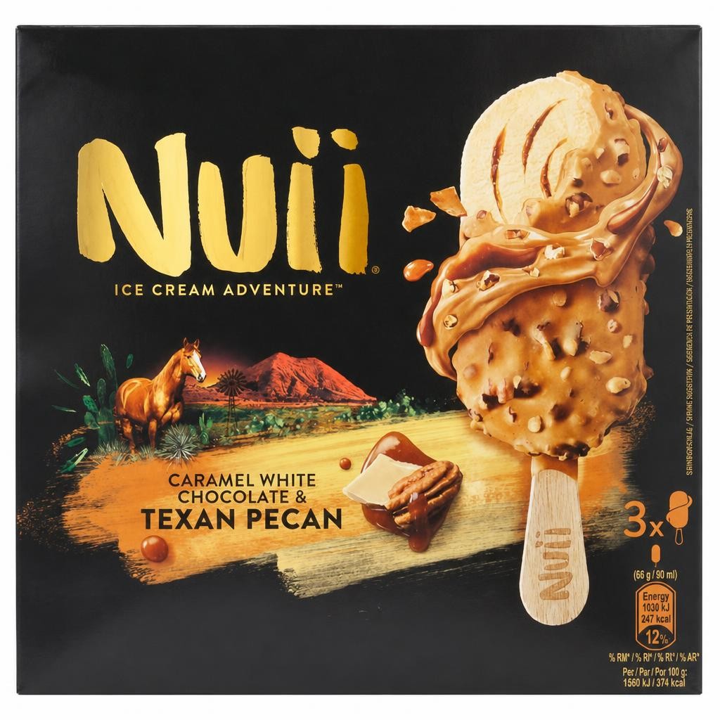 Nuii Ice Cream Adventure Caramel White Chocolate & Texan Pecan 270ml