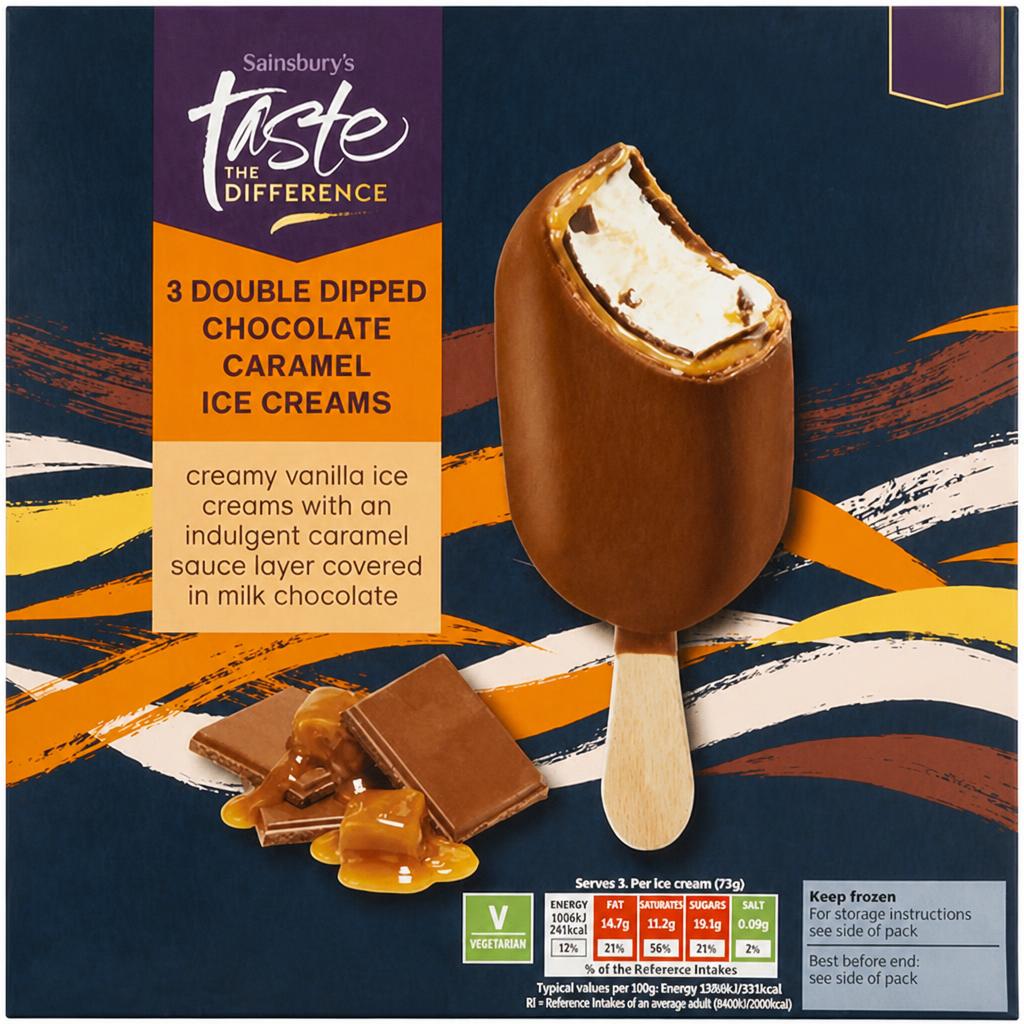 Sainsbury's Double Dipped Chocolate Caramel, Taste the Difference x3 90ml