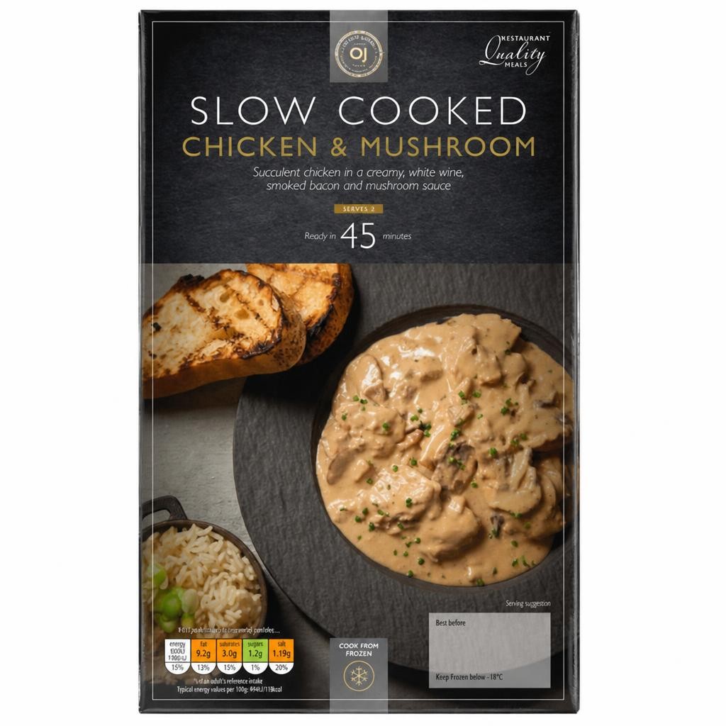 Oliver James Slow Cooked Chicken & Mushroom 400g