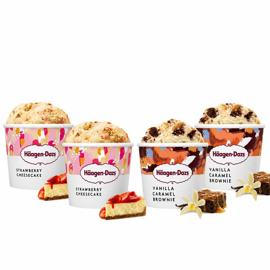Haagen-Dazs Dessert Collection Mini Ice Cream Tubs 4 x 95ml