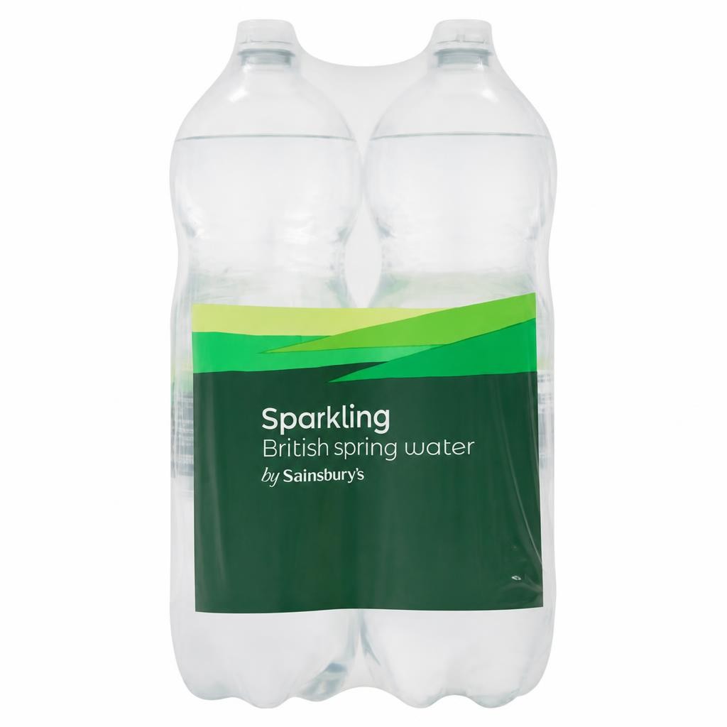 Sainsbury's British Bottled Sparkling Spring water 4x2L