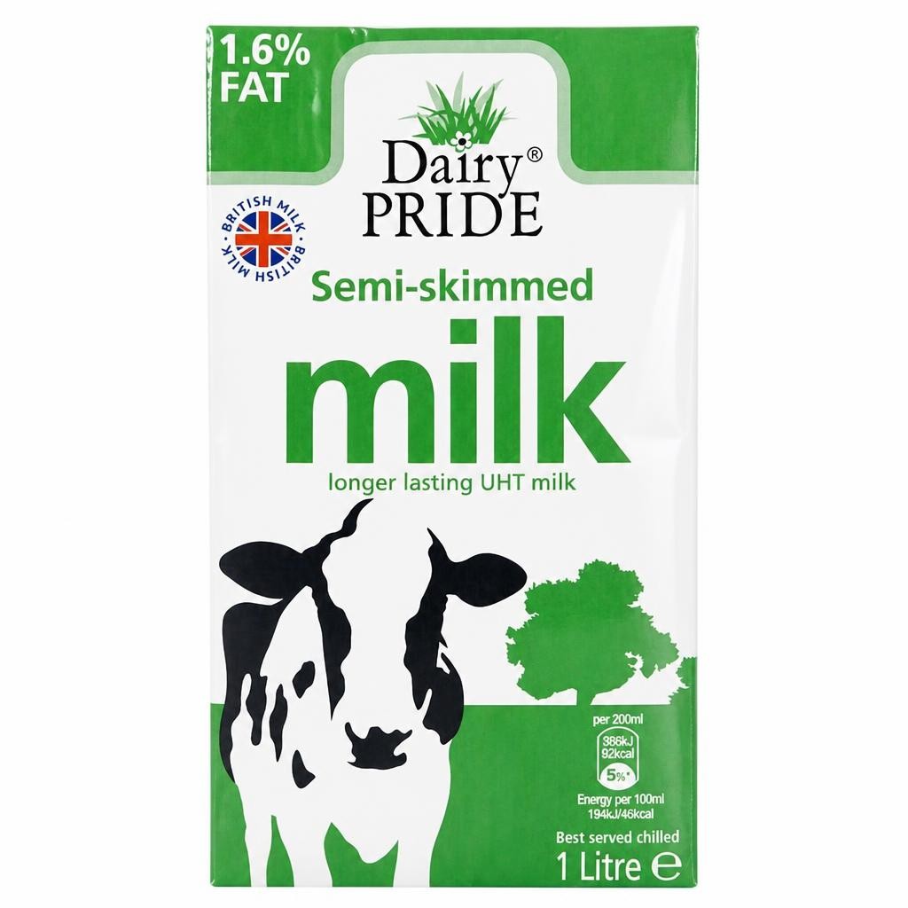 Dairy Pride Semi-Skimmed Longer Lasting UHT Milk 1 Litre