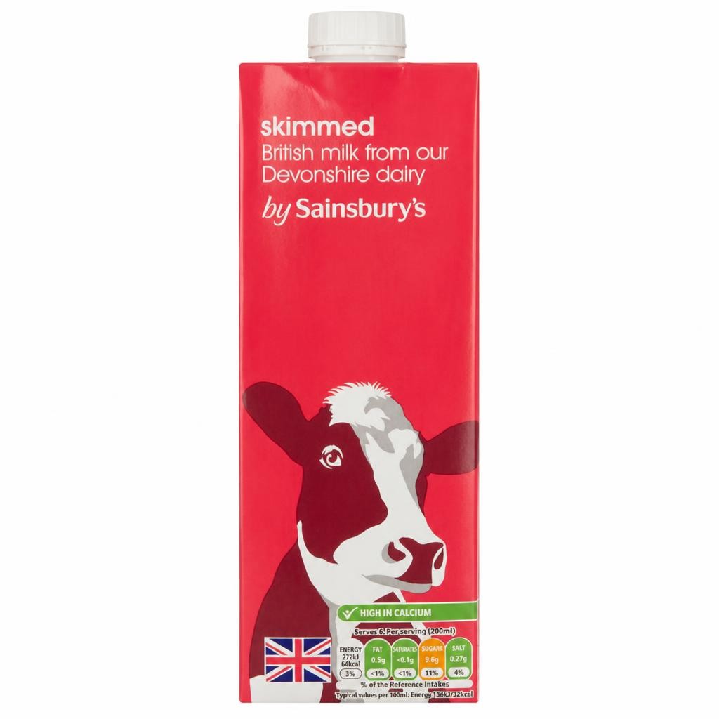Sainsbury's 1L Skimmed Long Life Milk