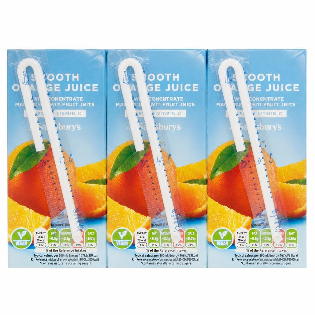 Sainsbury's Pure Orange Juice 6x200ml