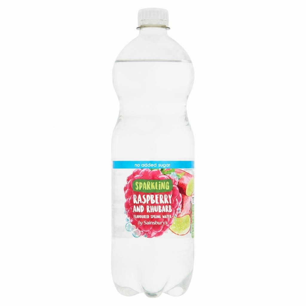 Sainsbury's Bottled Raspberry & Rhubarb Sparkling Water 1L