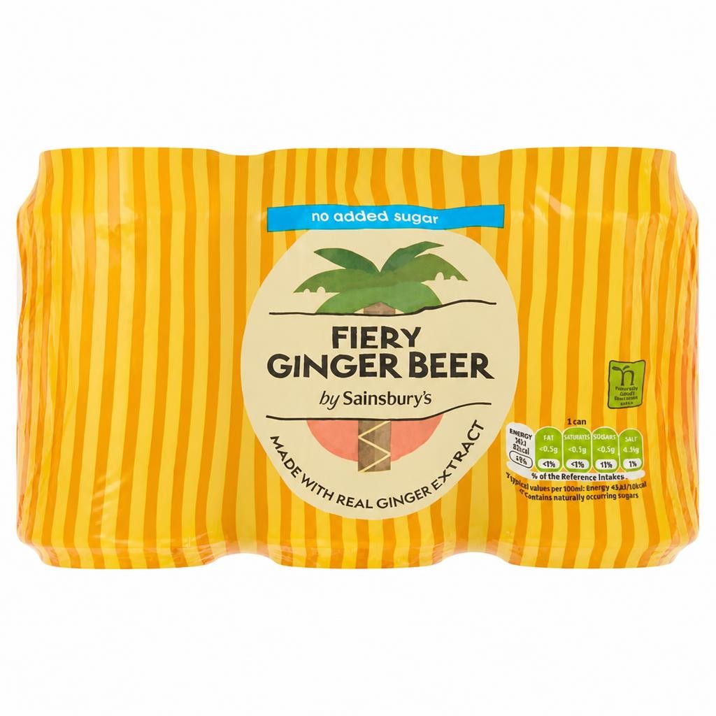 Sainsbury's Ginger Beer, Diet x6 330ml