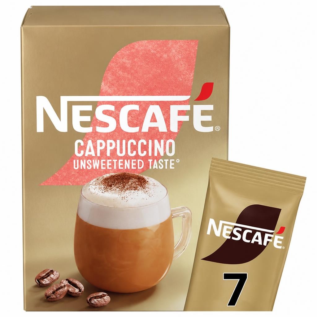 Nescafe Cappuccino Unsweetened Instant Coffee Sachets x7 99.4g