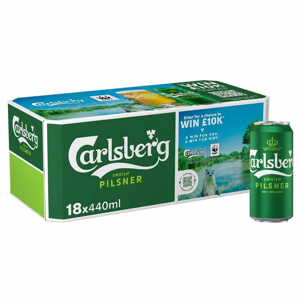 Carlsberg Danish Pilsner Lager Beer Can 18x440ml