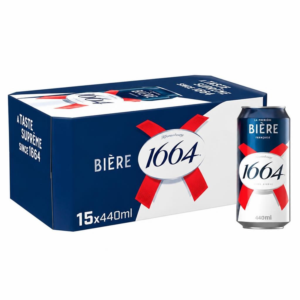 Kronenbourg 1664 Lager Beer Cans 15 x 440ml