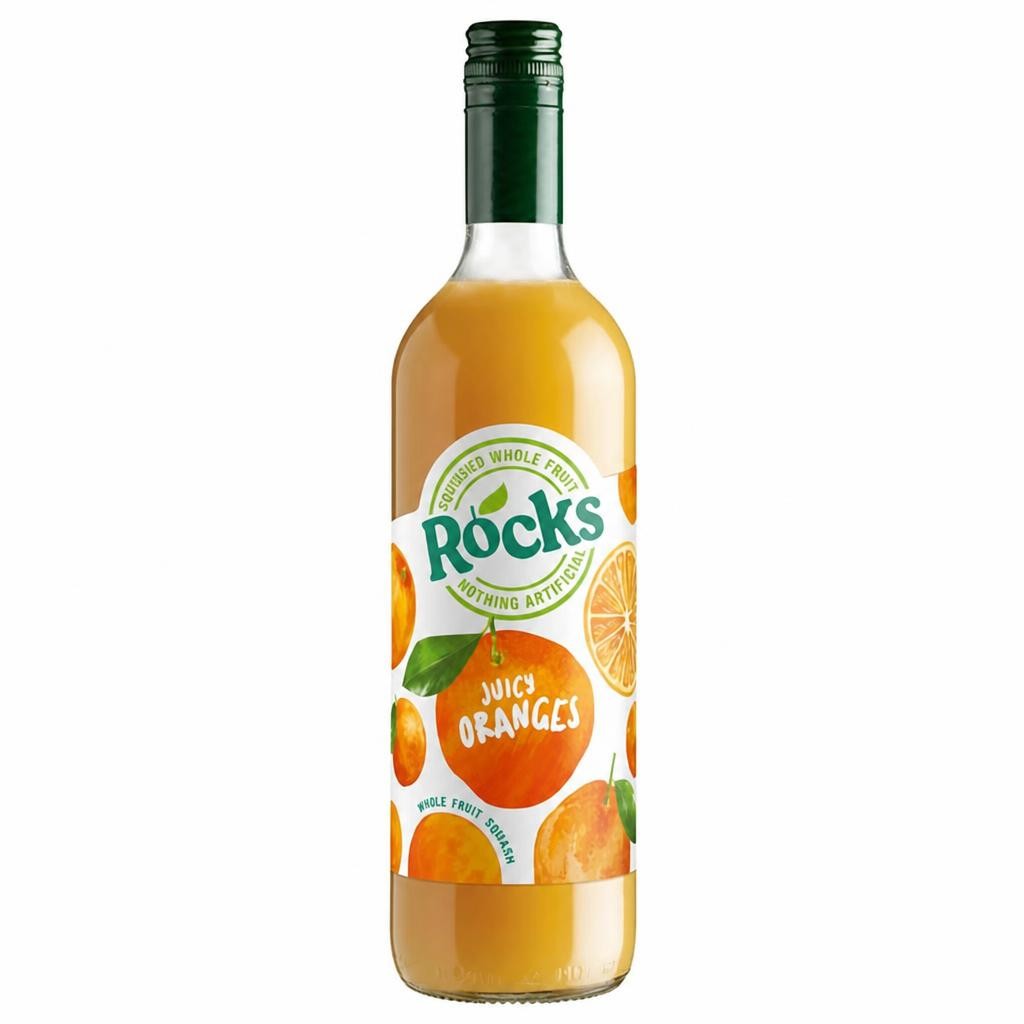 Rocks Juicy Oranges Whole Fruit Squash 740ml