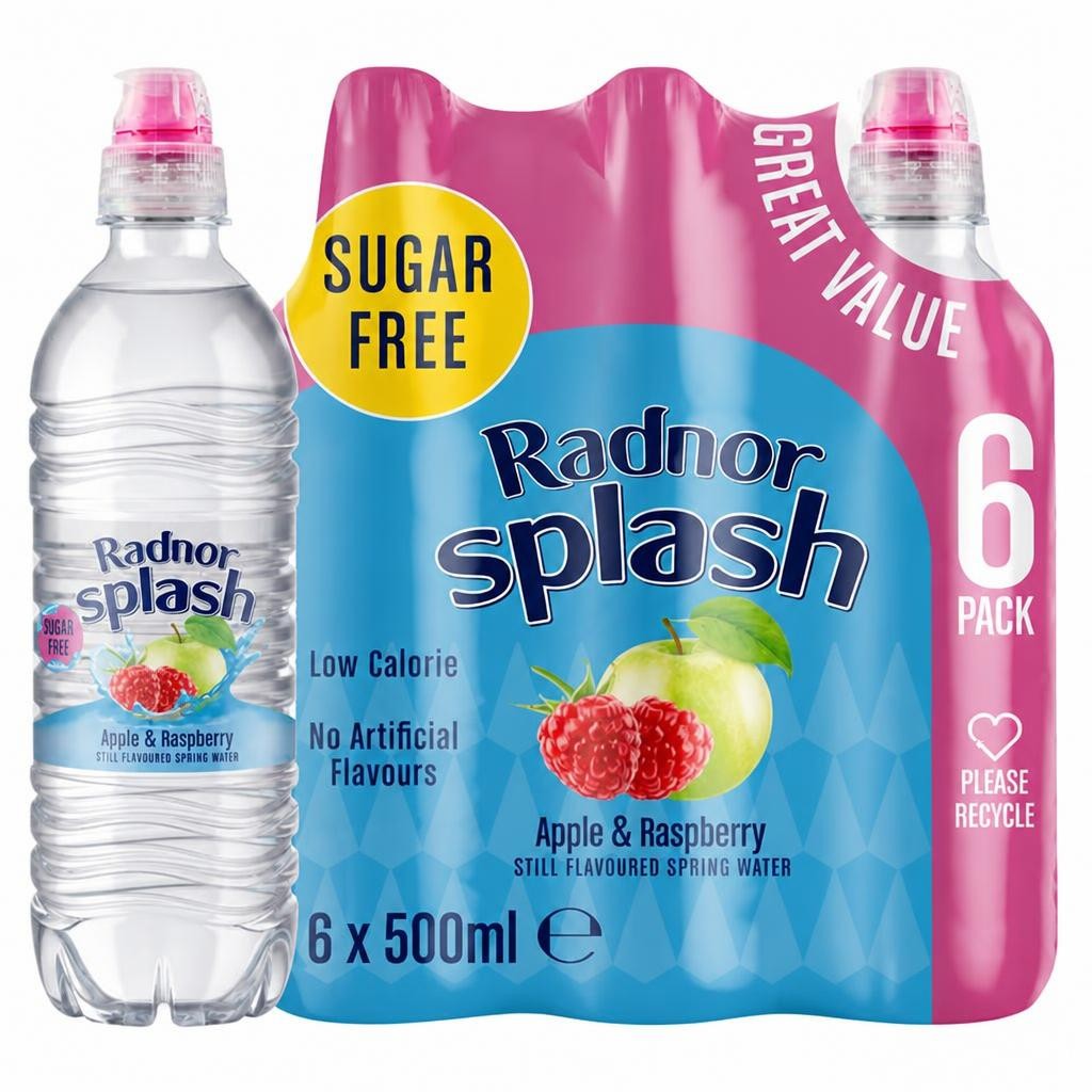 Radnor Splash Apple & Raspberry Still Flavoured Spring Water 6x500ml