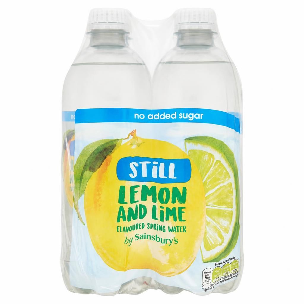 Sainsbury's Bottled Still Flavoured Water Lemon & Lime, No Added Sugar 4x500ml