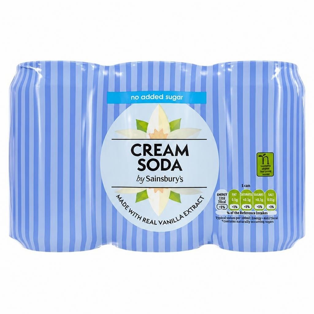 Sainsbury's Diet Cream Soda, No Added Sugar 6x330ml