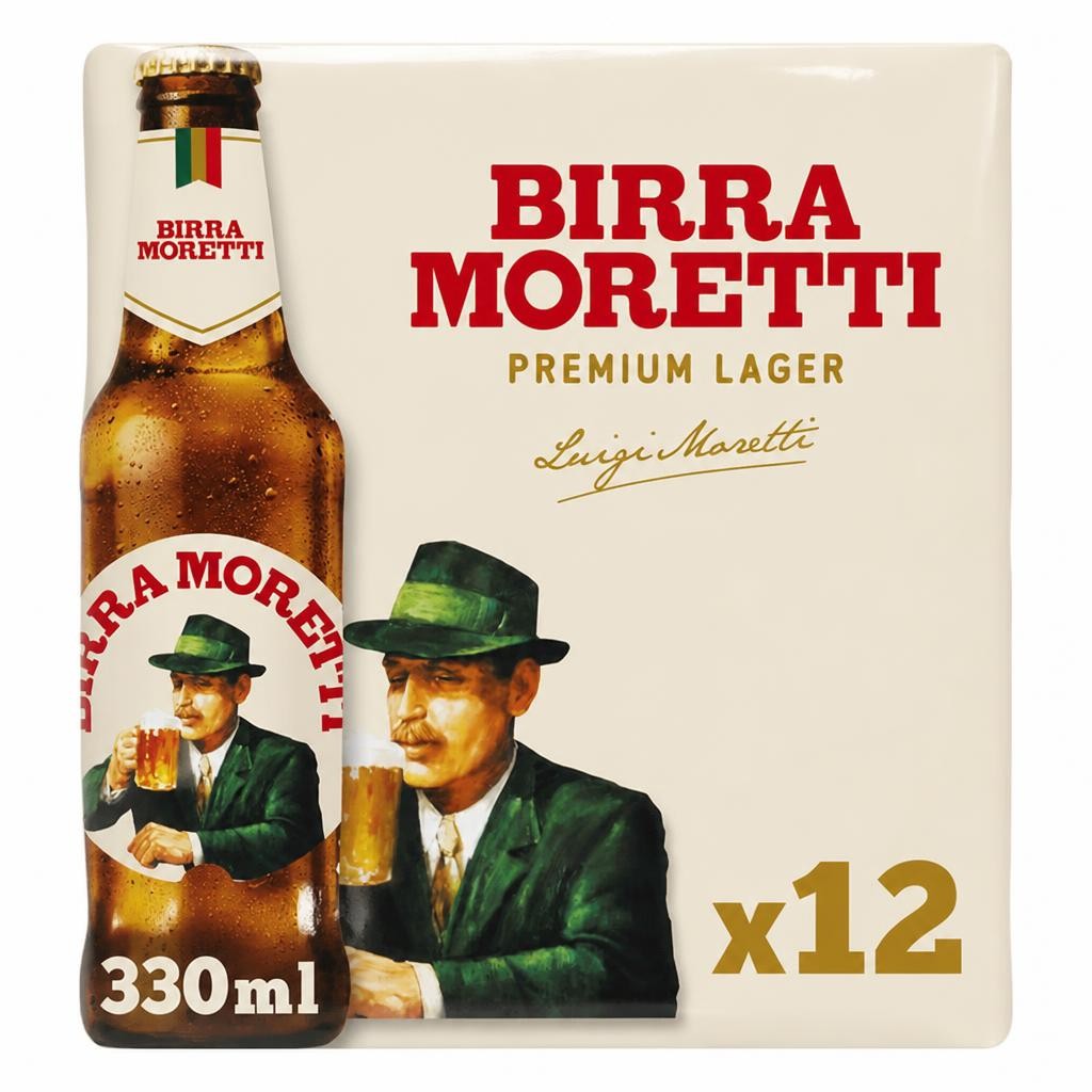 Birra Moretti Lager Beer Bottles 12x330ml