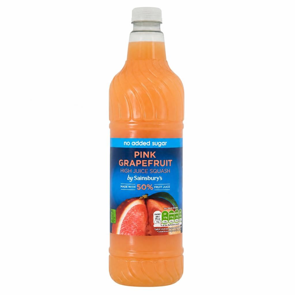 Sainsbury's High Juice Squash Pink Grapefruit No added Sugar 1L