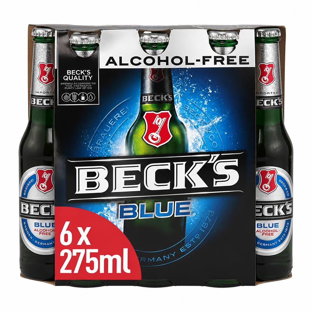 Beck's Blue 0.0% Alcohol Free Beer Bottles x6 275ml