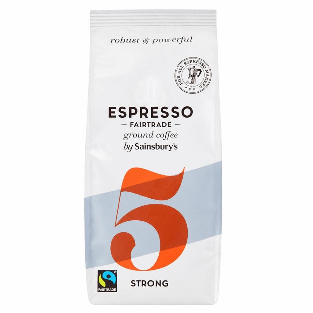 Sainsbury's Fairtrade Italian Espresso Coffee, Strength 5 227g
