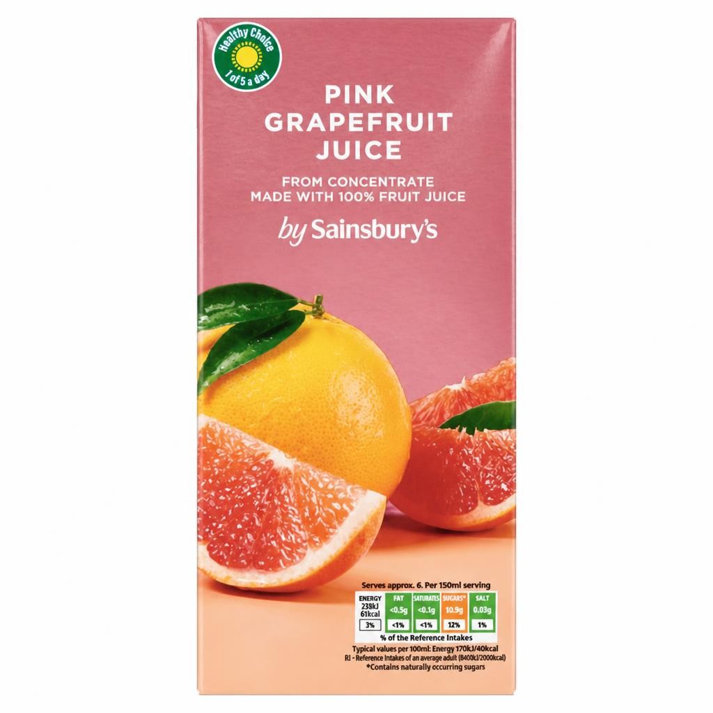 Sainsbury's Pink Grapefruit Juice 1L