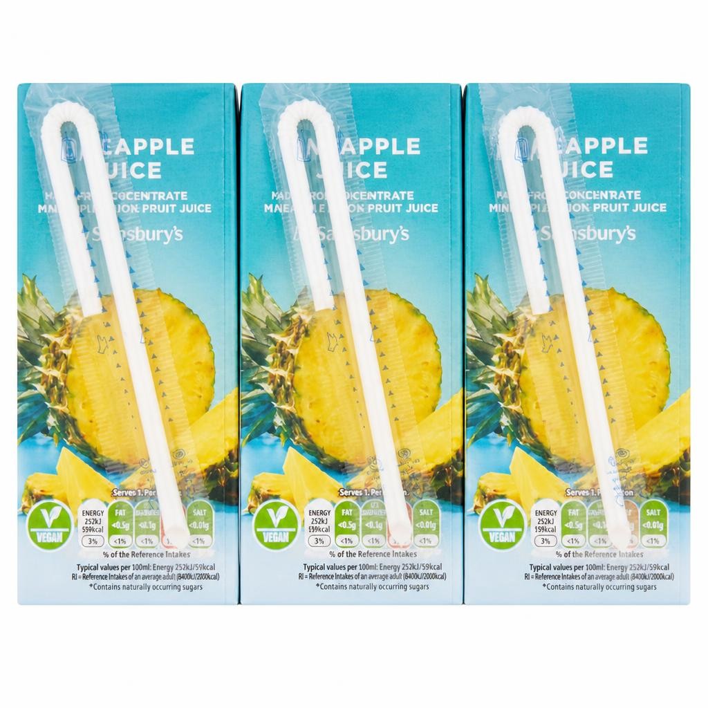 Sainsbury's Pure Pineapple Juice 3x200ml