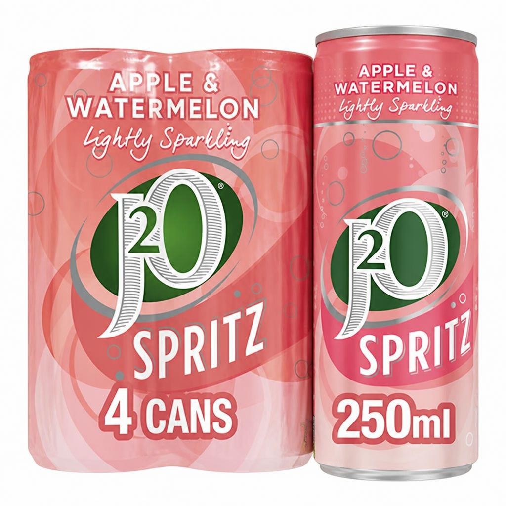 J2O Spritz Sparkling Apple & Watermelon Cans 4x250ml